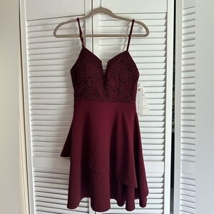 Almost Famous Red Asymmetrical Sundress Sleeveless